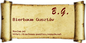Bierbaum Gusztáv névjegykártya
