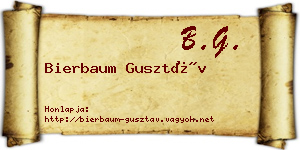 Bierbaum Gusztáv névjegykártya